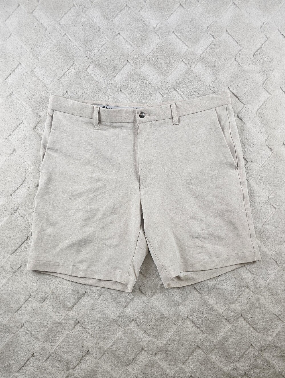 Callaway Performance Chino Golf Shorts Mens 38 Light Beige Stretch Preppy Casual